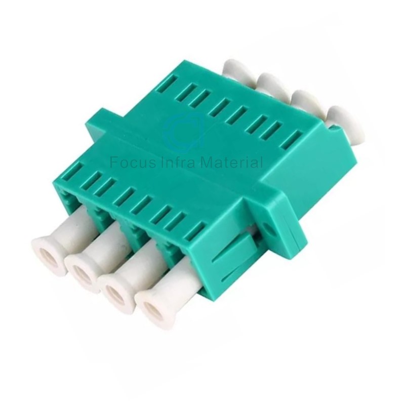 FTTH LC Adapter with Flange LC Upc mm Om3 Quad Connector Adaptor Fiber Optic Accessories Adapter Telecom Network