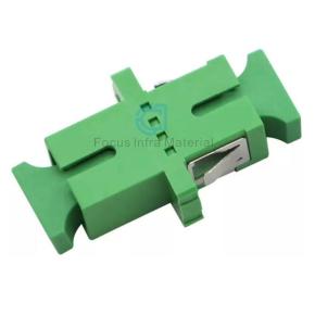 Fiber Optic Adapter Single Mode Simplex Optical Connector with Green Cap with Window with Flange