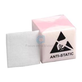 Antistatic 4x4cm Spunlace Polyester Cellulose Industrial Disposable Lint Free Wipes