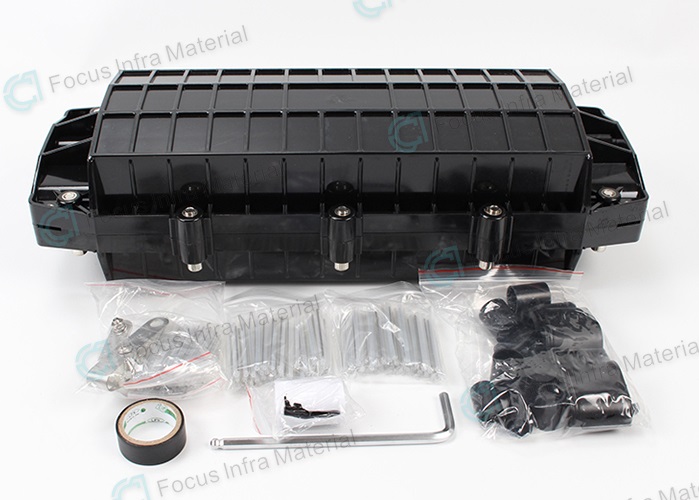 Horizontal Type 4 Inlets 4 Outlets 144 Cores FTTH Fiber Optical Cable Splice Protect Joint Box