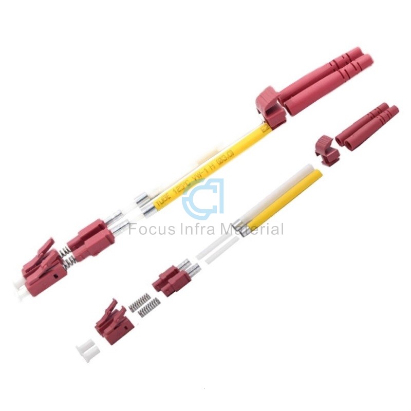 LC PC Om4 2.0mm 3.0mm Duplex Fiber Optical Connector Plastic Parts Connector Ceramic Ferrule Fiber Optical Patch Cord Connector