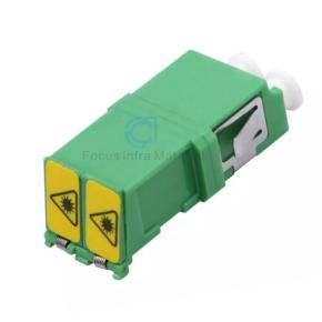 Fiber Optic Adapter LC APC Duplex Metal Clip with Shutter