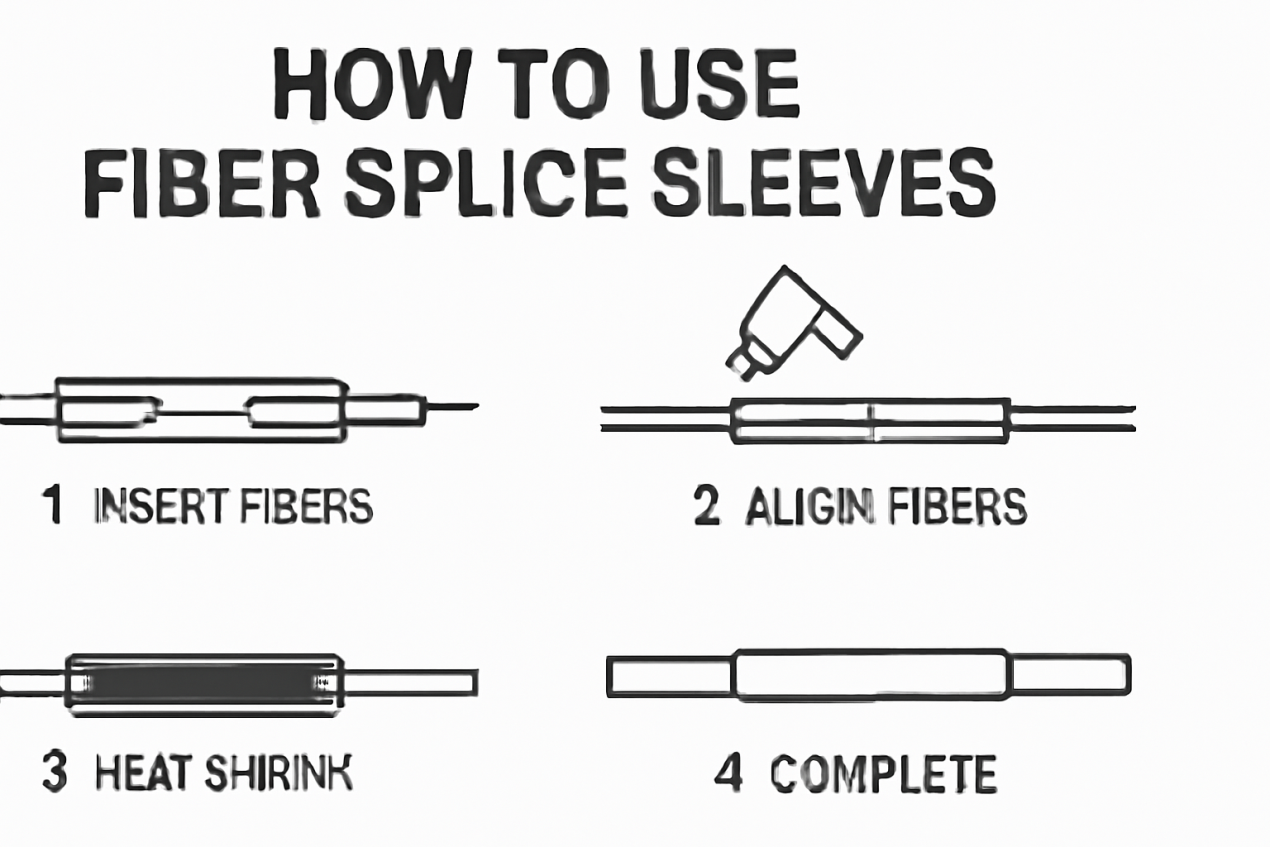 fiber splice sleeves using process