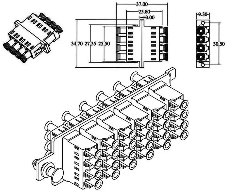 LC fiber optic adapter